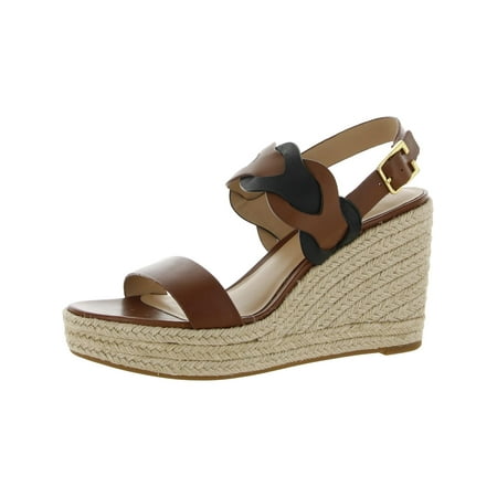 Lauren Ralph Lauren Womens HAZEL Leather Open Toe Wedge Heels
