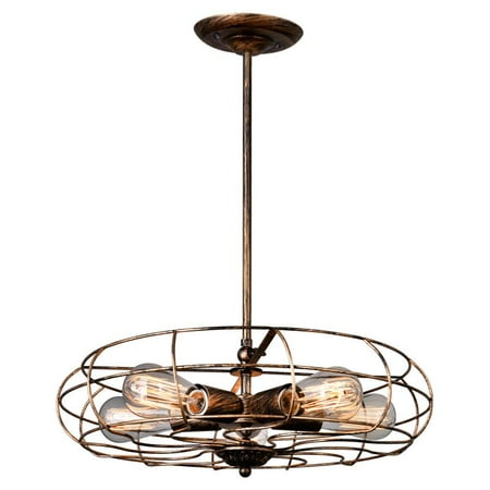 CWI Lighting Pamela 18 5-light Farmhouse Metal Pendant in Antique Copper