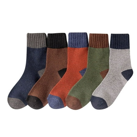 Nomeni 5 Pairs Mens Thermal Socks Extremely Cold Warm Boot Socks Thick Winter Thermal Socks Keep Your Feet Warm One Size