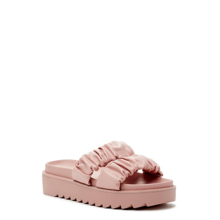 No Boundaries Women s Ruched Flatform Sandals