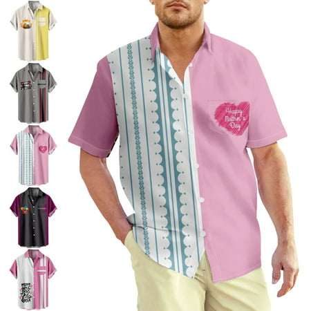 

Mother s Day Gifts for Mom from Daughter Son Button Down Tees with Breast Pocket Clothing Apparel Size 100-170/XXS-8XL
