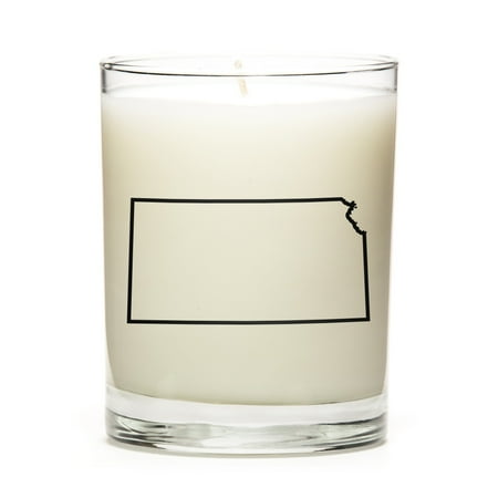State Outline Candle, Premium Soy Wax, Kansas, Fine Bourbon