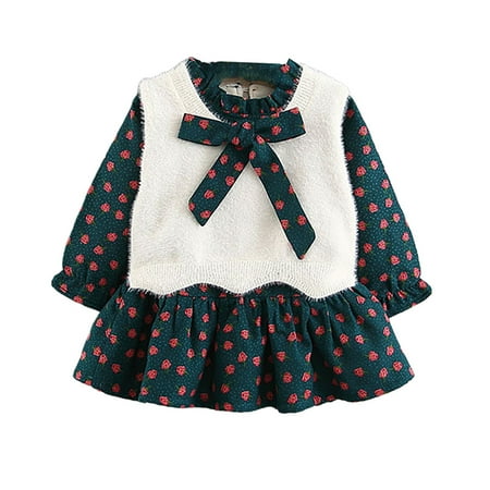 QWERTYU Newborn Infant Baby Long Sleeve Floral Dress for Girls Fall Winter Dresses with Vest Sundress 0-24M
QWERTYU Newborn Infant Baby Long Sleeve Floral Dress for Girls Fall Winter Dresses with Vest Sundress 0-24M