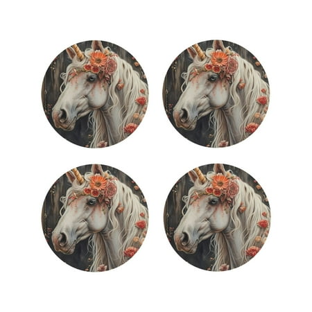 Fuzoiu Vintage Floral White Horse Print Leather Coasters Set Drink Coasters Set of 4 for Tabletop Protection Durable PVC Coasters Home Décor and Housewarming Gift-Round Shape
Fuzoiu Vintage Floral White Horse Print Leather Coasters Set Drink Coasters Set of 4 for Tabletop Protection Durable PVC Coasters Home Décor and Housewarming Gift-Round Shape