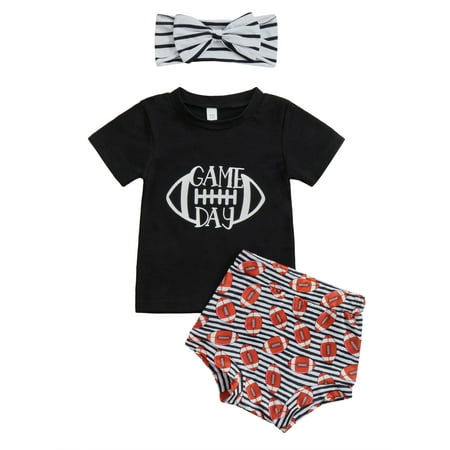 Nokpsedcb Infant Baby Girls 3Pcs Clothes Sets Letter Short Sleeve T-Shirt Tops + Rugby Shorts + Hairband Summer Suit Black 0-6 Months
Nokpsedcb Infant Baby Girls 3Pcs Clothes Sets Letter Short Sleeve T-Shirt Tops + Rugby Shorts + Hairband Summer Suit Black 0-6 Months