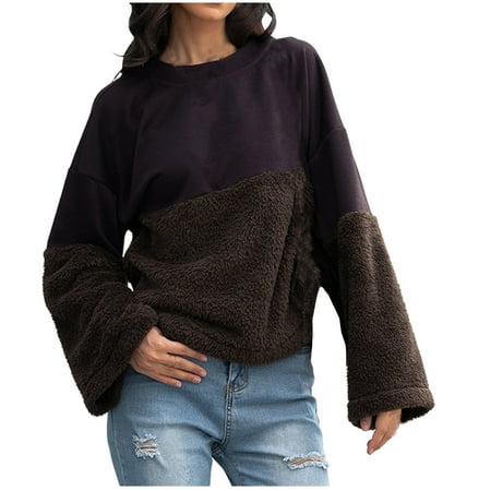 Ziloco Fashion Women Casual Loose Stand-up Collar Plush Pullover Sweatshirts Tops Blouse sequin tops for women black corset tops for women Brown M
Ziloco Fashion Women Casual Loose Stand-up Collar Plush Pullover Sweatshirts Tops Blouse sequin tops for women black corset tops for women Brown M