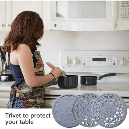 Kitchen gadgets cookware sets utensils accessories Silicone Trivet Mat Set with 3 Carved Patterns Hot Pot
Kitchen gadgets cookware sets utensils accessories Silicone Trivet Mat Set with 3 Carved Patterns Hot Pot