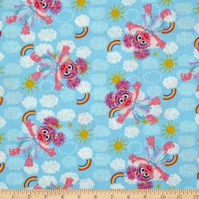44'' Wide Sesame Street Abby Cadabby Blue Fabric By The Yard, Content: 100% Cotton Width: 44 '' By Spectrix