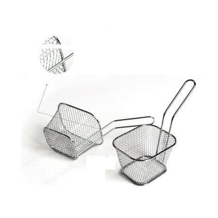 Tepsmf Home Kitchen Electroplate Stainless Steel Mini Frying Net Square Block
