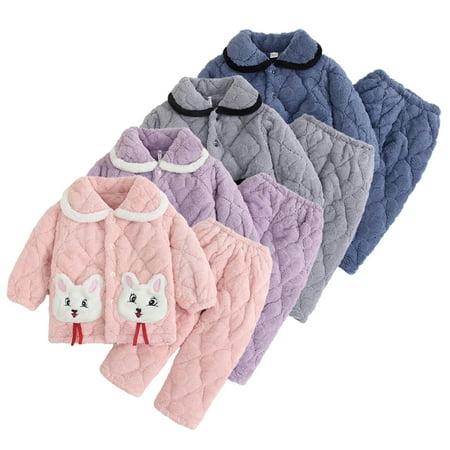 Esaierr Boys Girls Velvet Pajamas Set Kids Toddler Flannel Sleepwear Set Warm Winter Button Pajamas for 2-7Y
Esaierr Boys Girls Velvet Pajamas Set Kids Toddler Flannel Sleepwear Set Warm Winter Button Pajamas for 2-7Y
