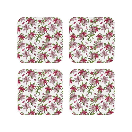 Drink Coasters Set of 4 Red Pink Lilies Flowers Leather Coasters for Coffee Table Protector Heat Resistant Cute Coasters for Home Decor Housewarming Gifts Bar Kitchen 4 Inch Square
Drink Coasters Set of 4 Red Pink Lilies Flowers Leather Coasters for Coffee Table Protector Heat Resistant Cute Coasters for Home Decor Housewarming Gifts Bar Kitchen 4 Inch Square