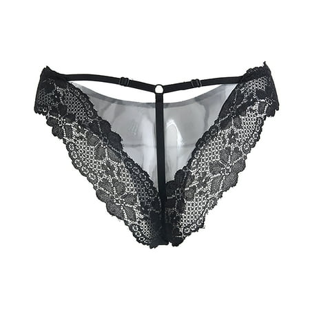 Women S Seamless G-Strings Lace Black L Underwear 3 Pack