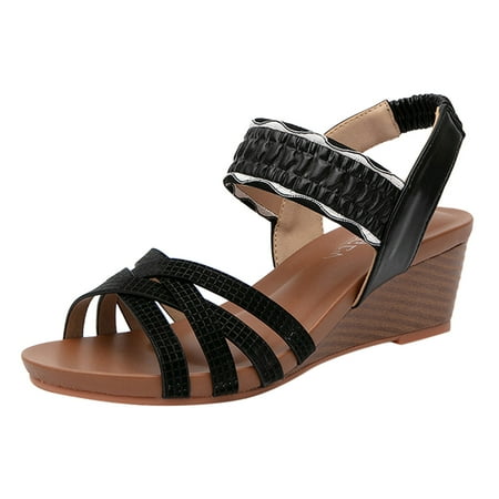 Dyfzdhu Fashion Summer Women Sandals Thick Soled Wedge Heel Elastic Belt Slip On Open Toe Comfortable Casual Roman Style
Dyfzdhu Fashion Summer Women Sandals Thick Soled Wedge Heel Elastic Belt Slip On Open Toe Comfortable Casual Roman Style