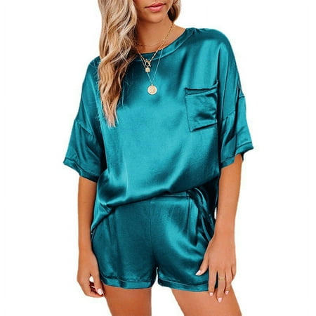 Women Pajamas Sleepwear Set 2 Piece Short Sleeve Top and Shorts Outfits Summer Casual Loungewear Nightwear Set
Women Pajamas Sleepwear Set 2 Piece Short Sleeve Top and Shorts Outfits Summer Casual Loungewear Nightwear Set
