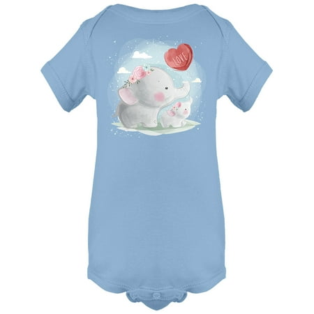 Mommy And Baby Elephant Design Bodysuit Infant -Image by Shutterstock 6 Months