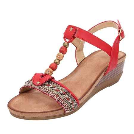 Women Wedges Beach Open Toe Roman Sandals Vintage Beaded Bohemian Sandals Shoes
Women Wedges Beach Open Toe Roman Sandals Vintage Beaded Bohemian Sandals Shoes