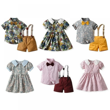 Baby Boy Girl Brother And Sister Matching Outfits Toddler Kids Summer Clothes 6M-6T