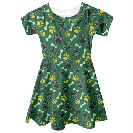 Summer Dresses For Girls Toddler Short Sleeved Crewneck Dog Footprint Print Dress For 12-13 Years
Summer Dresses For Girls Toddler Short Sleeved Crewneck Dog Footprint Print Dress For 12-13 Years