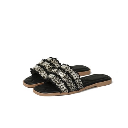 Women s Faux Pearls Decor Flat Sandals Color Block Open Toe Leather Slide Sandals
Women s Faux Pearls Decor Flat Sandals Color Block Open Toe Leather Slide Sandals
