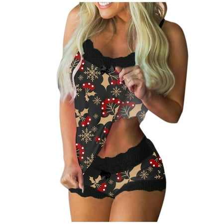 Outfits Sets for Women Christmas Print Pajamas Sleeveless Lace Cami Shorts Lingerie Sleepwear Set Casual Cargo Pants
Outfits Sets for Women Christmas Print Pajamas Sleeveless Lace Cami Shorts Lingerie Sleepwear Set Casual Cargo Pants