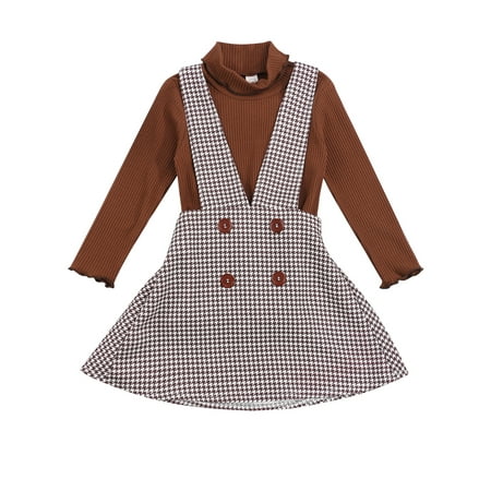 Yinyinxull Kids Baby 2Pcs Girls Fall Clothes Turtleneck Sweater Long Sleeve Tops Button Plaid Suspender Skirt Brown 5-6 Years
Yinyinxull Kids Baby 2Pcs Girls Fall Clothes Turtleneck Sweater Long Sleeve Tops Button Plaid Suspender Skirt Brown 5-6 Years