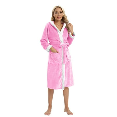 Women s Flannel Pajamas Hooded Home Clothes Thickening Bandage Flannel Lace with Hooded Color-block Bathrobes
Women s Flannel Pajamas Hooded Home Clothes Thickening Bandage Flannel Lace with Hooded Color-block Bathrobes