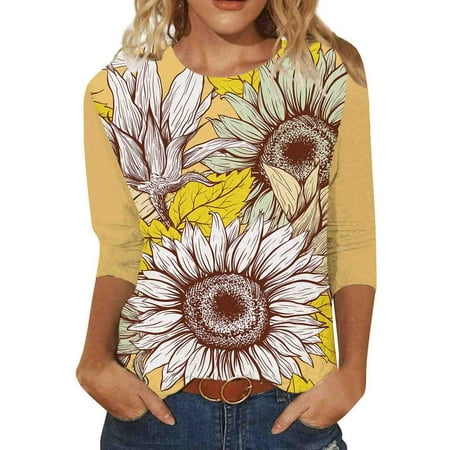 Tawop Breast Cancer Scrub Tops Women Fashion O-Neck Casual Three Quarter Sunflower Print T-Shirt Silk Blouse For Women Purple Shirt
Tawop Breast Cancer Scrub Tops Women Fashion O-Neck Casual Three Quarter Sunflower Print T-Shirt Silk Blouse For Women Purple Shirt