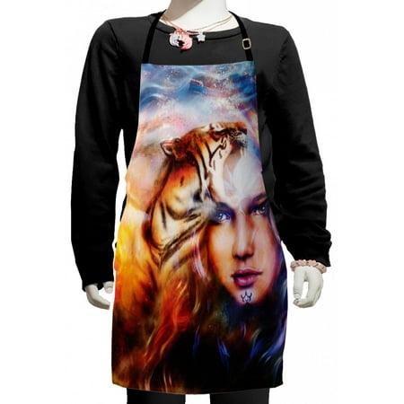 Mystic Kids Apron Mighty Tiger and Lion Head with Woman Face on Ornamental Background Artwork Boys Girls Apron Bib with Adjustable Ties for Cooking Baking Painting Yellow Brown Blue by Ambesonne
Mystic Kids Apron Mighty Tiger and Lion Head with Woman Face on Ornamental Background Artwork Boys Girls Apron Bib with Adjustable Ties for Cooking Baking Painting Yellow Brown Blue by Ambesonne