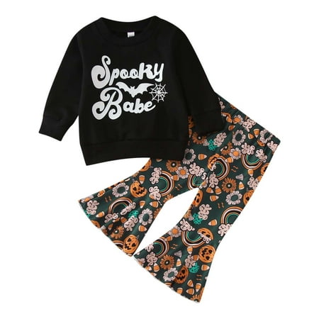 Children Outfits Long Sleeve Halloween Letter Pullover Cartoon Prints Bell Bottoms Pants Boys and Girls Outfit Sets
Children Outfits Long Sleeve Halloween Letter Pullover Cartoon Prints Bell Bottoms Pants Boys and Girls Outfit Sets