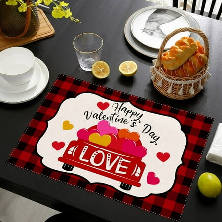 Yutnsbel Valentine s Day Placemat Red Lattice Love Truck Pattern Western Placemat Tablecloth
Yutnsbel Valentine s Day Placemat Red Lattice Love Truck Pattern Western Placemat Tablecloth