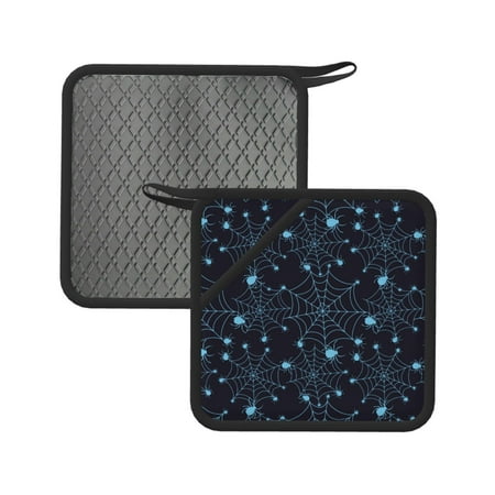 2PCS Pot Holders for Kitchen - Heat Resistant Silicone Pot Holders with Hanging Loop halloween blue spiderweb cobweb Non Slip Oven Hot Pads Potholders for Decor Baking Cooking Kitchen
2PCS Pot Holders for Kitchen - Heat Resistant Silicone Pot Holders with Hanging Loop halloween blue spiderweb cobweb Non Slip Oven Hot Pads Potholders for Decor Baking Cooking Kitchen