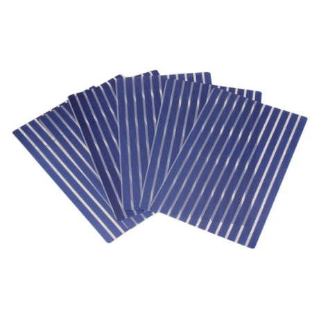 Kuber Industries Lining Design PVC 6 Piece Dining Table Place Mat Set - Blue