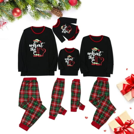 Musuos Matching Family Christmas Pajamas Set Women Men Kids Letter Printed Tops Plaid Pants
Musuos Matching Family Christmas Pajamas Set Women Men Kids Letter Printed Tops Plaid Pants