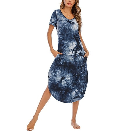 Casual Short Sleeve Pajama Dress Basic V-neck Plain Pocket Nightshirt Loose Baggy Sleep Roomy Lounge Dress
Casual Short Sleeve Pajama Dress Basic V-neck Plain Pocket Nightshirt Loose Baggy Sleep Roomy Lounge Dress