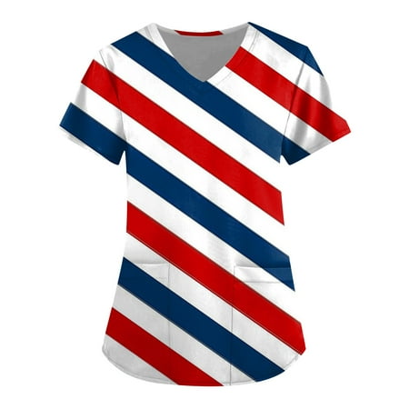 Yubatuo Independence Day Women Plus Size Scrubs Top with Pockets V-Neck Short Sleeve Printed Work Blouse for Women Red XL
Yubatuo Independence Day Women Plus Size Scrubs Top with Pockets V-Neck Short Sleeve Printed Work Blouse for Women Red XL