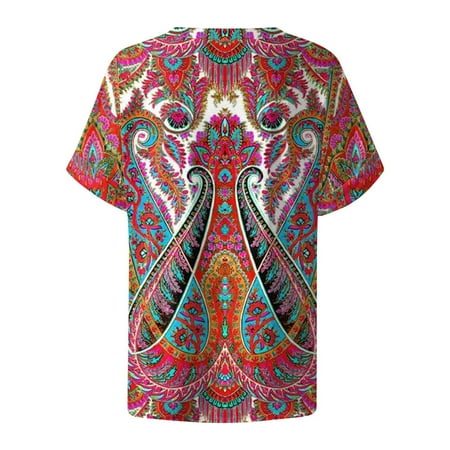 Women s Large Size Floral Print V-neck Loose Sleeve Elastic Pleated Crewneck Short Sleeve T-shirt Loose Comfy Tunic Blouse Lightweight Cute Relaxed-Fit Shirts Wyongtao
Women s Large Size Floral Print V-neck Loose Sleeve Elastic Pleated Crewneck Short Sleeve T-shirt Loose Comfy Tunic Blouse Lightweight Cute Relaxed-Fit Shirts Wyongtao