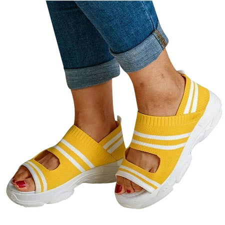 Wirdiell Ladies Summer New Open-Toed Wedge High-Heel Casual Sndals