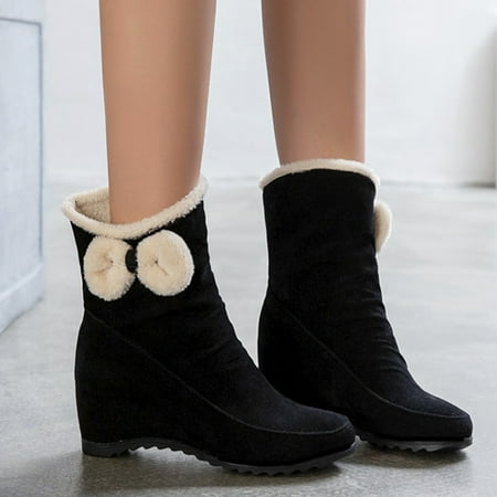 Womens Boots Height Suede Boots Fashion Tassel Bowknot Boots Heel Snow Slope Inner Increase Women s women s boots Black 9.5 Boots for Women
Womens Boots Height Suede Boots Fashion Tassel Bowknot Boots Heel Snow Slope Inner Increase Women s women s boots Black 9.5 Boots for Women