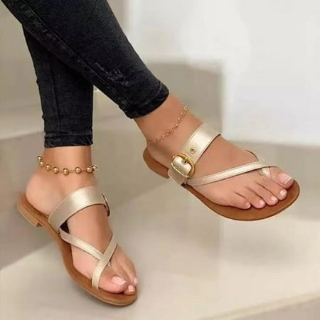 XIAOFFENN Women Shoes Cross Toe Thread Metal Belt Buckle Flat Female Roman Sandals Slipper
XIAOFFENN Women Shoes Cross Toe Thread Metal Belt Buckle Flat Female Roman Sandals Slipper