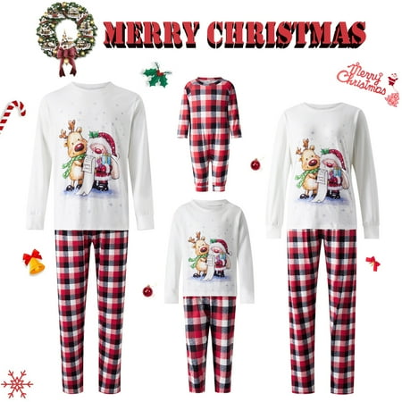 Christmas Family Matching Pajamas Sets Santa Elk Print Tops Plaid Pants Xmas Holiday Sleepwear Loungewear Jammies Pjs Outfit
Christmas Family Matching Pajamas Sets Santa Elk Print Tops Plaid Pants Xmas Holiday Sleepwear Loungewear Jammies Pjs Outfit