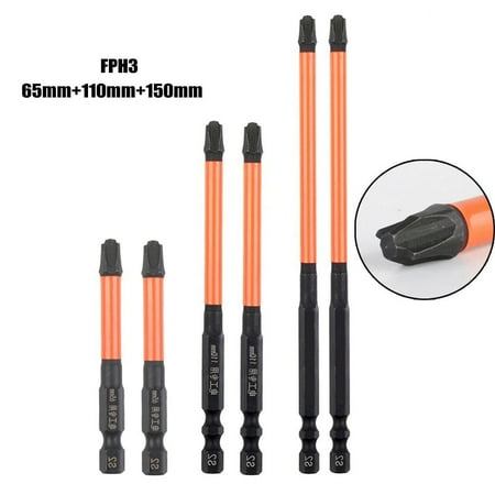 BTOER 6pcs Magnetic Special Slotted Cross Screwdriver Bit forElectrician FPH3 65-150mm
BTOER 6pcs Magnetic Special Slotted Cross Screwdriver Bit forElectrician FPH3 65-150mm