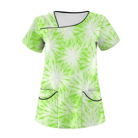 Yubatuo Independence Day Women Plus Size Scrubs Top with Pockets V-Neck Short Sleeve Printed Work Blouse for Women Green 3XL
Yubatuo Independence Day Women Plus Size Scrubs Top with Pockets V-Neck Short Sleeve Printed Work Blouse for Women Green 3XL