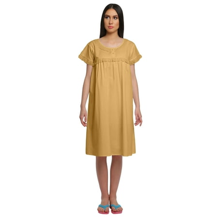 Moomaya Cotton Lace Neckline Sleepwear For Ladies Round Neck Womens Nightdress
Moomaya Cotton Lace Neckline Sleepwear For Ladies Round Neck Womens Nightdress
