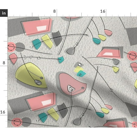 Abstract Modern Midcentury Atomic Era Inspired Fabric Printed by Spoonflower BTY
