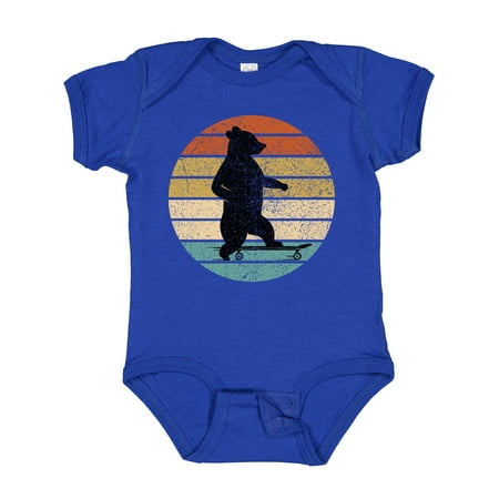 Inktastic Skateboard Bear Retro Sunset Gift Baby Boy or Baby Girl Bodysuit