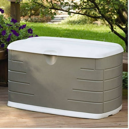 storage rubbermaid outdoor box gallon lockable neutral walmart bench deck