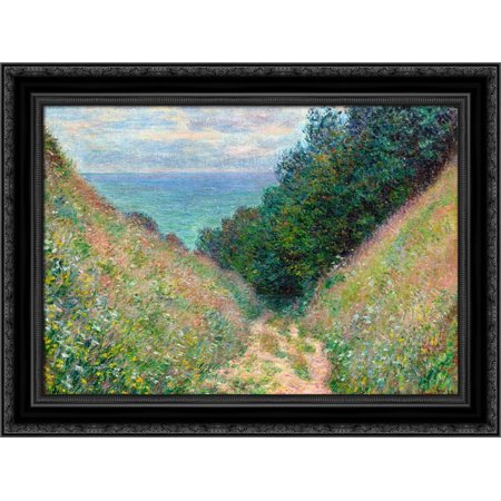 Path at La Cavee, Pourville 24x20 Black Ornate Wood Framed Canvas Art by Monet, Claude