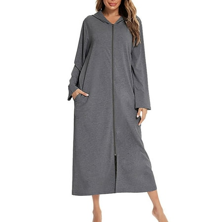 UMfun Women s Casual Winter Leng Bathrobe Solid Home Clothes Hood Long Sleeve Dress
UMfun Women s Casual Winter Leng Bathrobe Solid Home Clothes Hood Long Sleeve Dress