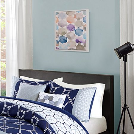 Home Essence Apartment Multicolor Geometrics Roll Gel Coat with White Wood Frame