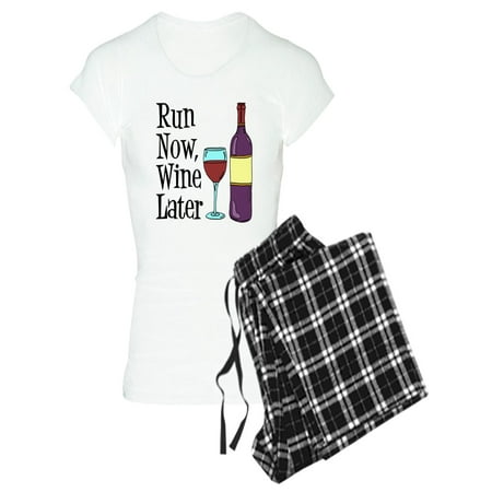 CafePress - Run Now Wine Later Pajamas - Women s Light Pajamas